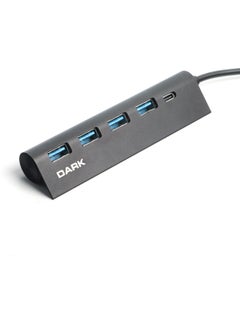 Dark USB Type-A to 1xUSB Type-C Charging + 4xUSB 2.0 Multiplexer HUB (DK-AC-USB346)  - Image 3