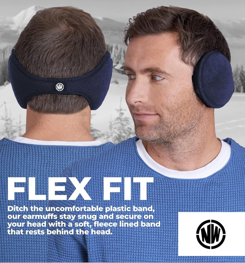 NORTHWIND Winter ear muffs for men, ear muffs for women, ear cover for winter, Behind The Head Style Winter Earmuffs for Men & Women (Navy) - Image 4