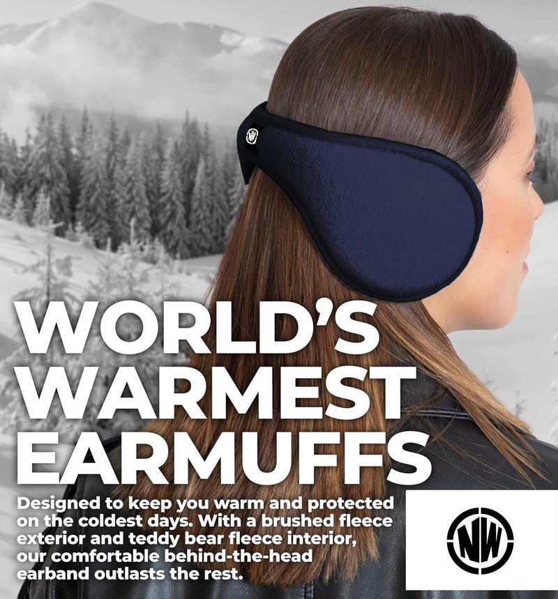 NORTHWIND Winter ear muffs for men, ear muffs for women, ear cover for winter, Behind The Head Style Winter Earmuffs for Men & Women (Navy) - Image 2