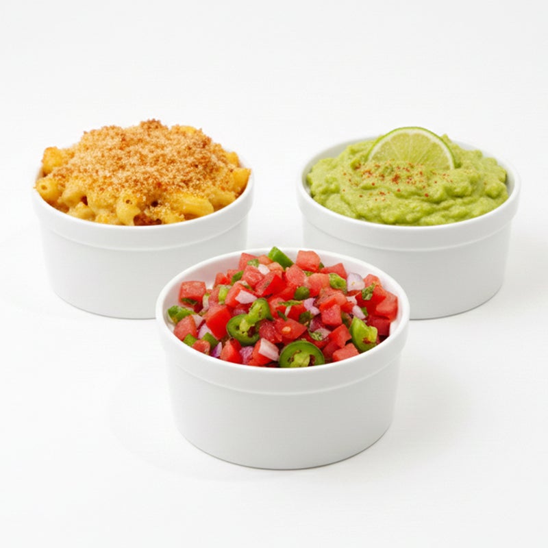 Shallow طقم أطباق بورسلين ORA 3 قطع 12 سم بيضاء لتقديم الوجبات الخفيفة والضيافة اليومية، أنيقة، رمضان، عيد، ديوالي والمناسبات الاحتفالية - Image 2