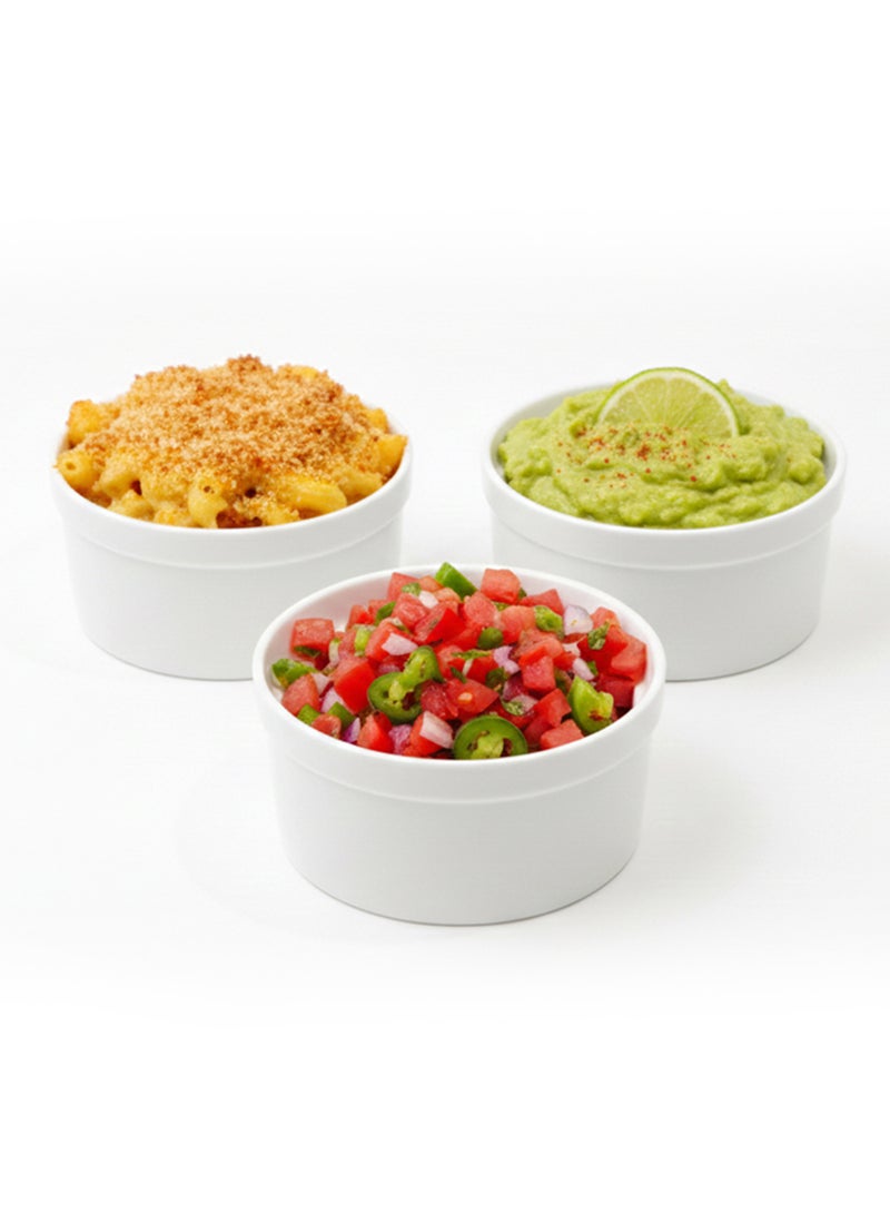 Shallow ORA 3PCS Porcelain Bowl Set – 12cm White Snack & Serving Bowls for Daily Use, Elegant, Ramadan, Eid, Diwali & Festive Hosting - Image 2