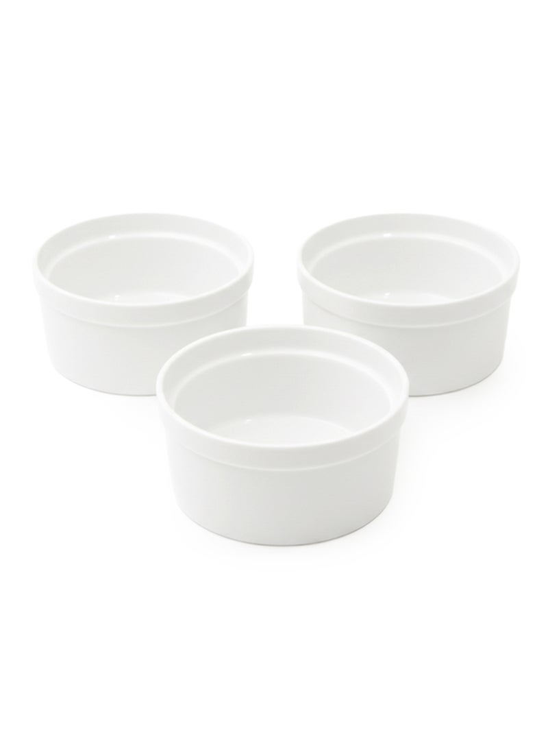 Shallow ORA 3PCS Porcelain Bowl Set – 12cm White Snack & Serving Bowls for Daily Use, Elegant, Ramadan, Eid, Diwali & Festive Hosting - Image 1