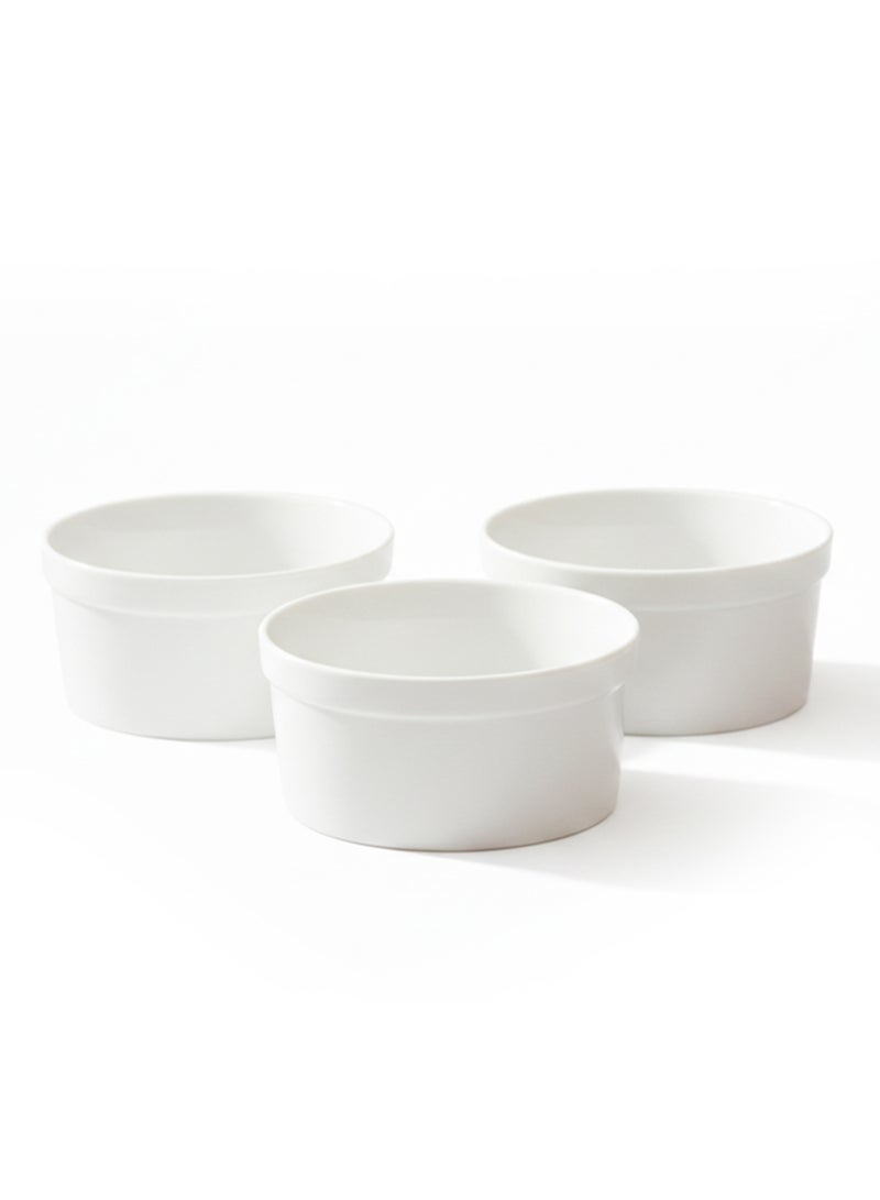 Shallow ORA 3PCS Porcelain Bowl Set – 12cm White Snack & Serving Bowls for Daily Use, Elegant, Ramadan, Eid, Diwali & Festive Hosting - Image 4