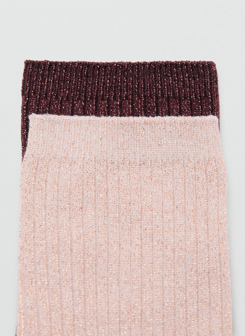 MANGO Ribbed lurex socks - Image 3