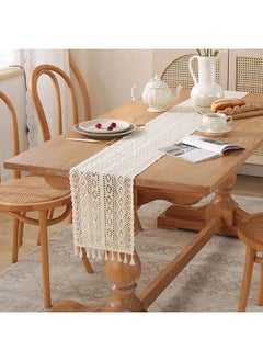 Hollow Lace Table Runner  White    180x 30cm