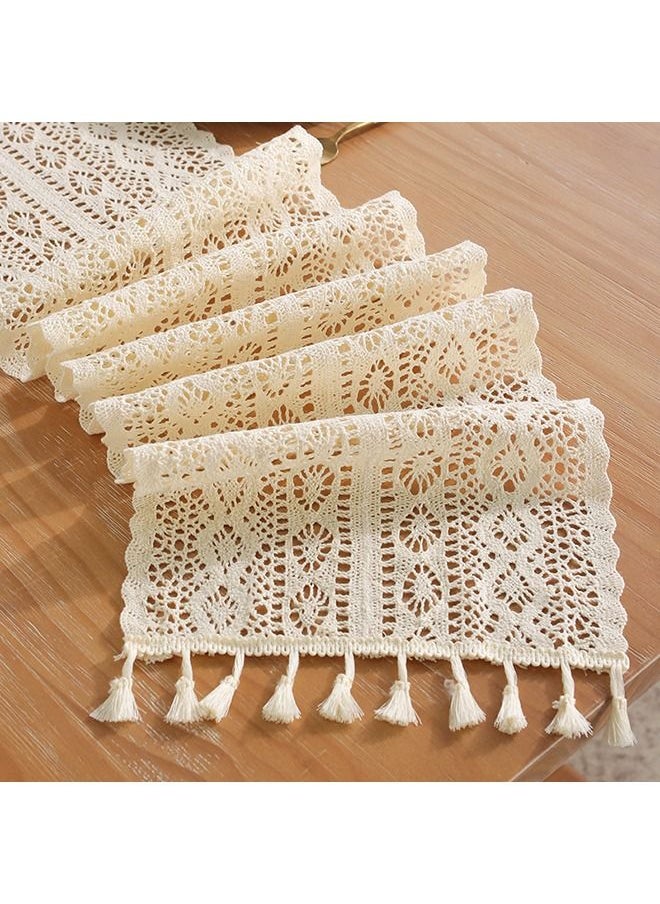 Arabest Hollow Lace Table Runner  White    180x 30cm  - Image 3