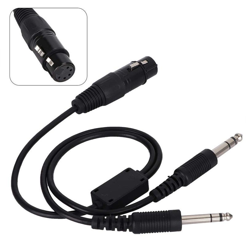 Zopsc محول سماعة الطيران Zopsc من XLR إلى GA مع موصل XLR أنثوي 5 دبابيس إلى موصلات GA مزدوجة (أسود) - Image 5