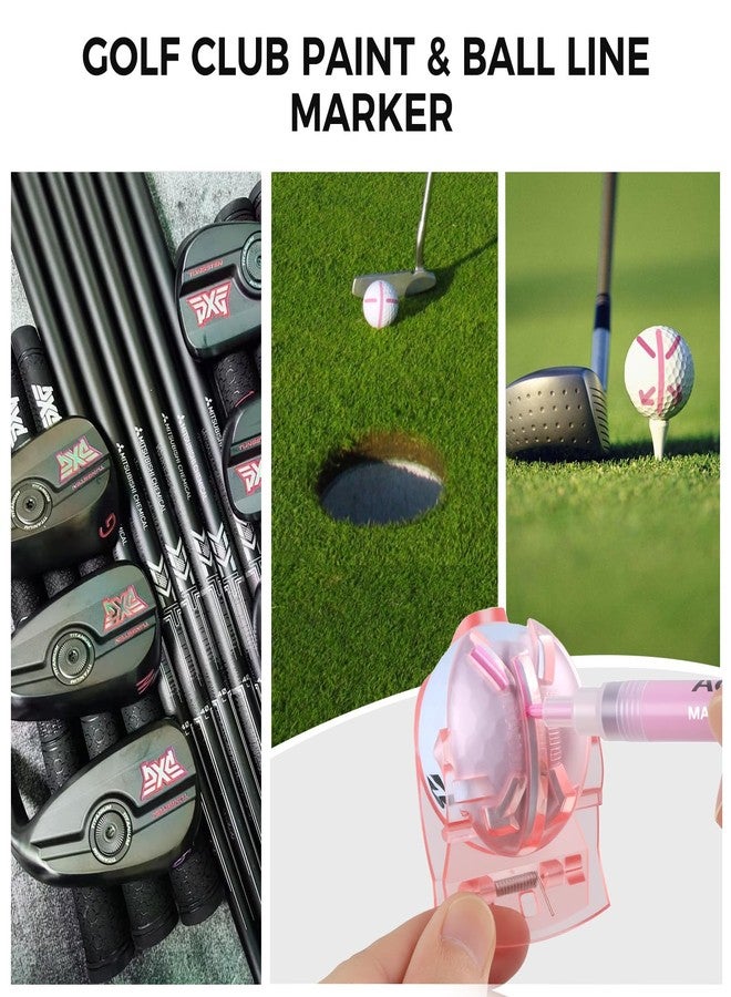 Golfupp Pink Golf Accessories for Women, Acrylic Paint Ink 16 Pcs Golf Essentials Kit - Golf Club Brush & Golf Towel, Tee & Ball Holder for Bag, Divot Tool & Ball Maker, Golf Club Cleaning Kit - Golf Gifts - Image 4