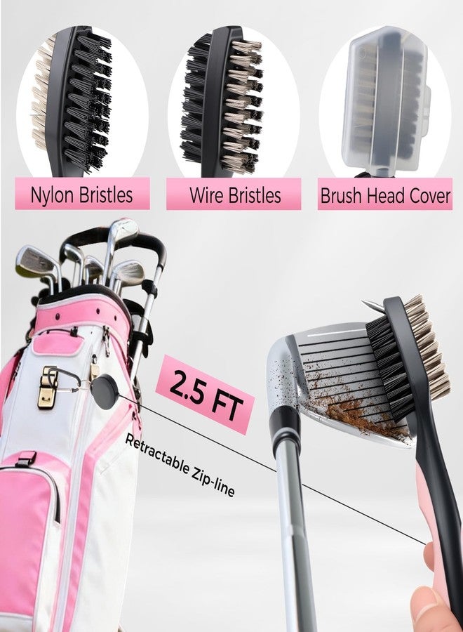 Golfupp Pink Golf Accessories for Women, Acrylic Paint Ink 16 Pcs Golf Essentials Kit - Golf Club Brush & Golf Towel, Tee & Ball Holder for Bag, Divot Tool & Ball Maker, Golf Club Cleaning Kit - Golf Gifts - Image 2