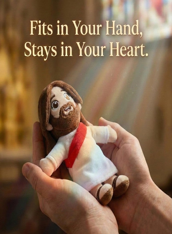 JUSTQUNSEEN Magnetic Shoulder Jesus Easter Plush Toy Wearable Mini Plush Christian Figure Palm Size Plush Religious Stuffed Savior Companion Prince of Peace Sunday School Gift Baptism Catholic Toy - Image 2