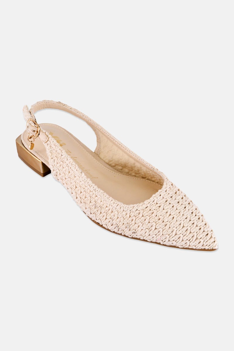 Xti Women Texture Adjustable Buckle Closure Pumps, Beige - Image 1