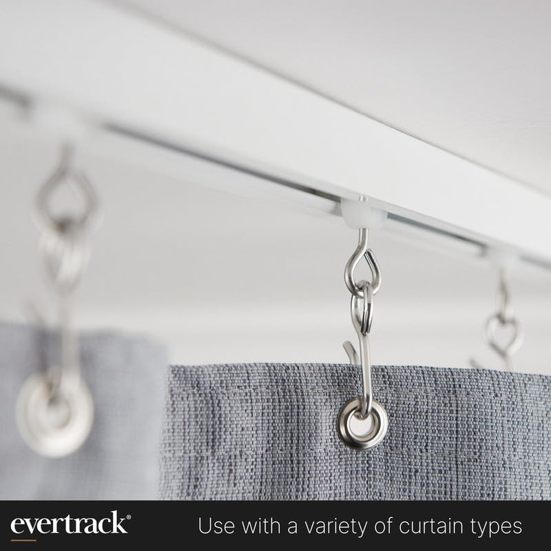 EverTrack Curtain Hooks - Dual Wheel Roller Carriers for Ceiling Mounted Curtain Track with Stainless Steel Hooks for Curtains, Drapes, and Room Dividers - Pack of 250 - Image 5