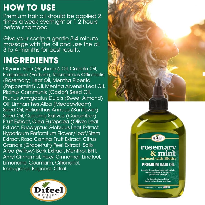 Difeel Rosemary Mint Strengthening Hair Oil 75 Ml - Image 5
