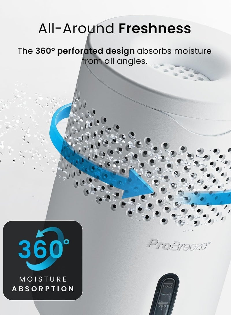 Pro Breeze Osmo Dehumidifier, Silent & Refillable Moisture Absorber for Damp & Condensation at Home, Bedroom, Wardrobe, Car, Mould Remover with 1 Tablet, No Power Required Proudly designed in the UK - Image 5