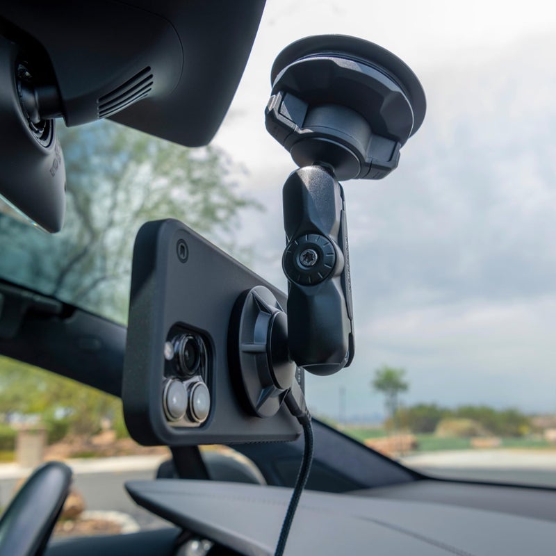 Rokform Wireless Car Charger, Magnetic Windshield Phone Mount, Twin Ball Adjustment 360Â° Rotation, Compatible with Mag Safe Cases, Strong Suction Cup, USB-C to USB-C Cable Included (Black) - Image 5