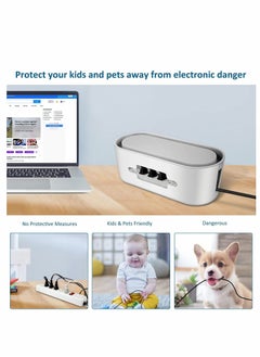Excefore Cable Management Box, Wire Organizer Floor Cable Organizer Box, Cord Organizer to Hide Conceal Power Strips and Electrical Cords from TV Computers Desk, Hide Wires to Keep Tidy for Home Office  - Image 5