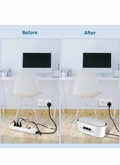 Excefore Cable Management Box, Wire Organizer Floor Cable Organizer Box, Cord Organizer to Hide Conceal Power Strips and Electrical Cords from TV Computers Desk, Hide Wires to Keep Tidy for Home Office  - Image 3