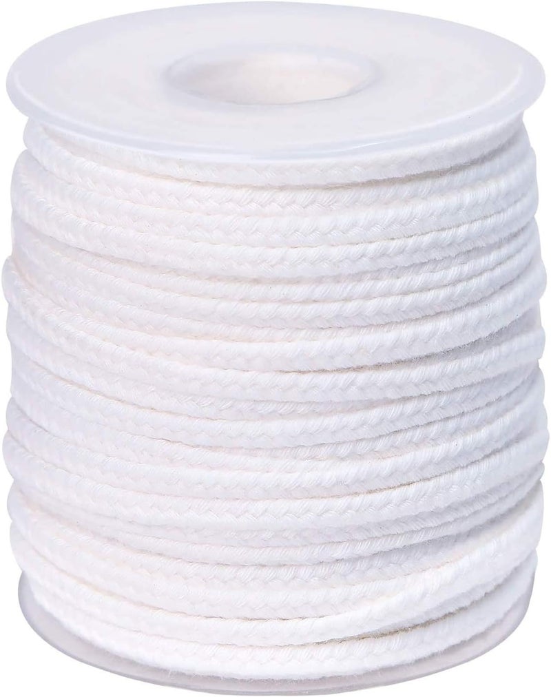 pice QPZ 200 ft Braided Candle Wicks 100% Cotton 35 PLY for Candle Pillars in 3 1/2 inch Dia, for Paraffin Wax Soy Beeswax Candle Making, Sold Separately 200 PCS Candle Wick Sustainer Tabs Metal 14mm - Image 1