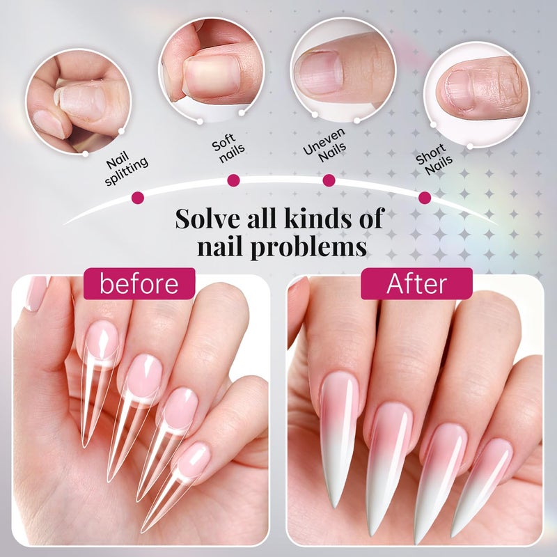 krofaue Extra Long Stiletto Nail Tips - 500PCS False Clear Nais with 10 Sizes Half Cover Pointed Press On Artificial Acrylic for Salon DIY, XL - Image 4