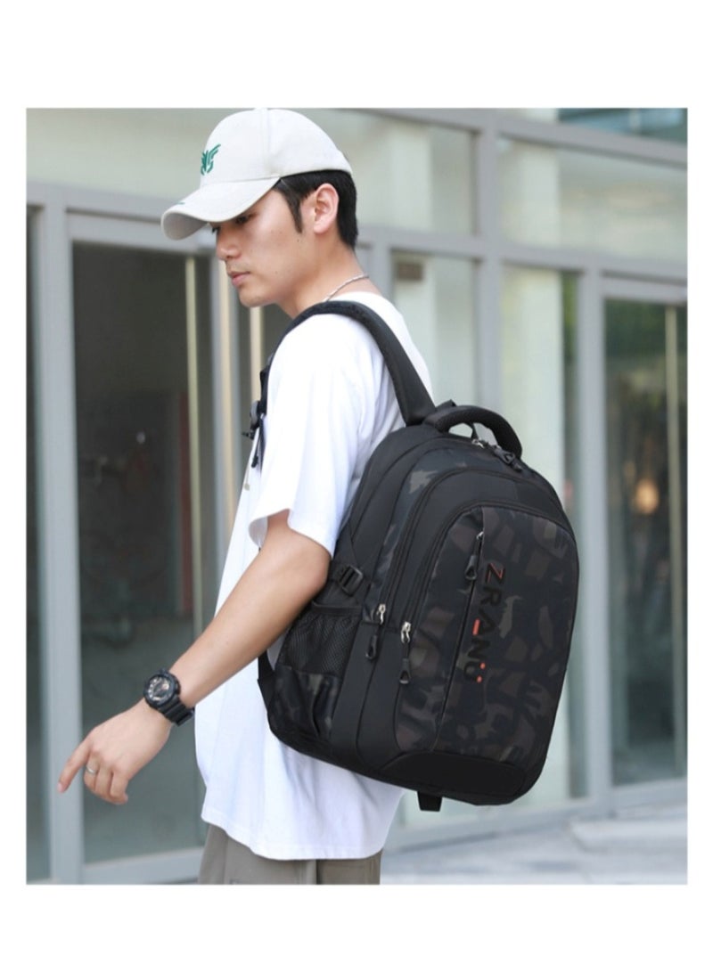 Camouflage Print School Backpack for Boys