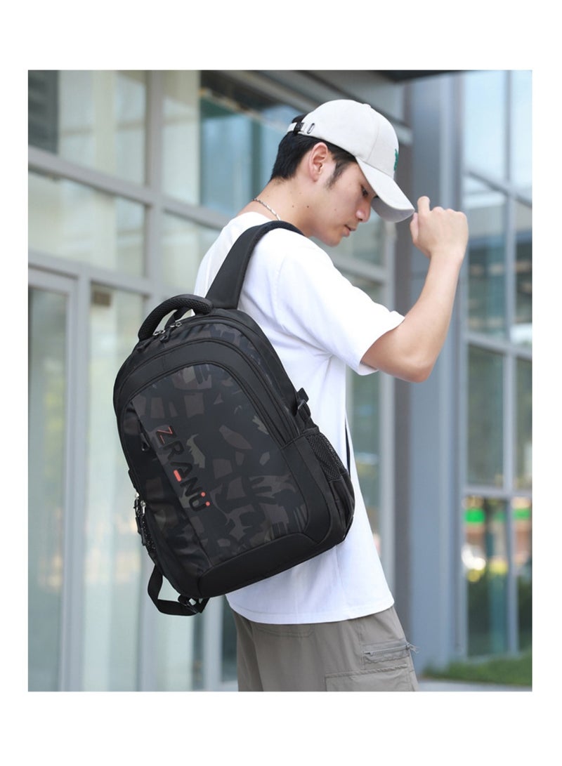 Camouflage Print School Backpack for Boys
