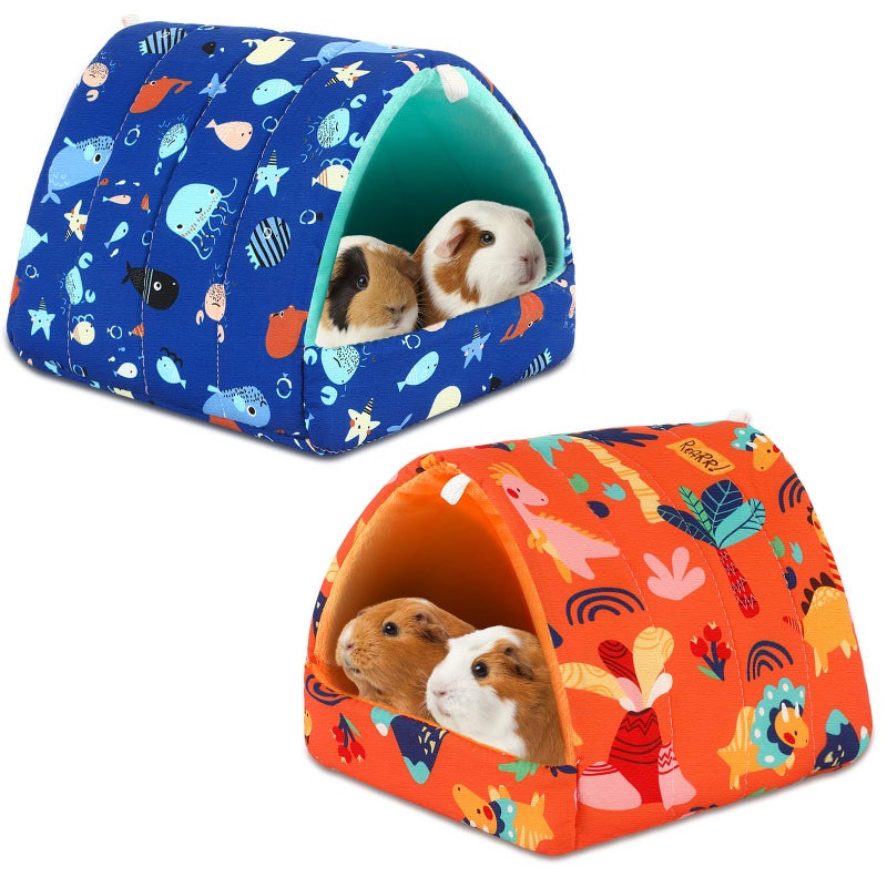 UPINS 2 Pack Guinea Pig Bed Guinea Pig Hideout Washable Small Animal House Cage Accessories for Dwarf Rabbits Chinchillas Hamsters Hedgehogs Ferrets Bearded Dragons and Rats - Image 2