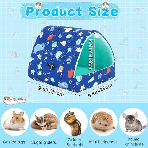 UPINS 2 Pack Guinea Pig Bed Guinea Pig Hideout Washable Small Animal House Cage Accessories for Dwarf Rabbits Chinchillas Hamsters Hedgehogs Ferrets Bearded Dragons and Rats - Image 3