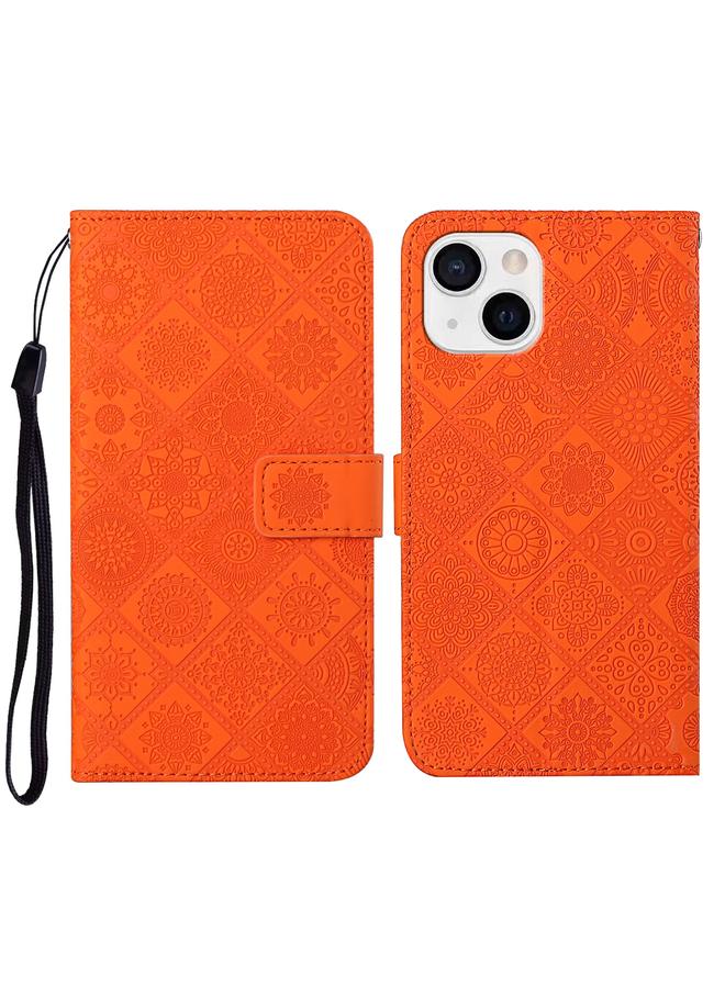 S-TOP Case For iPhone 14 Ethnic Style Embossed Pattern Leather Phone Case - Image 1