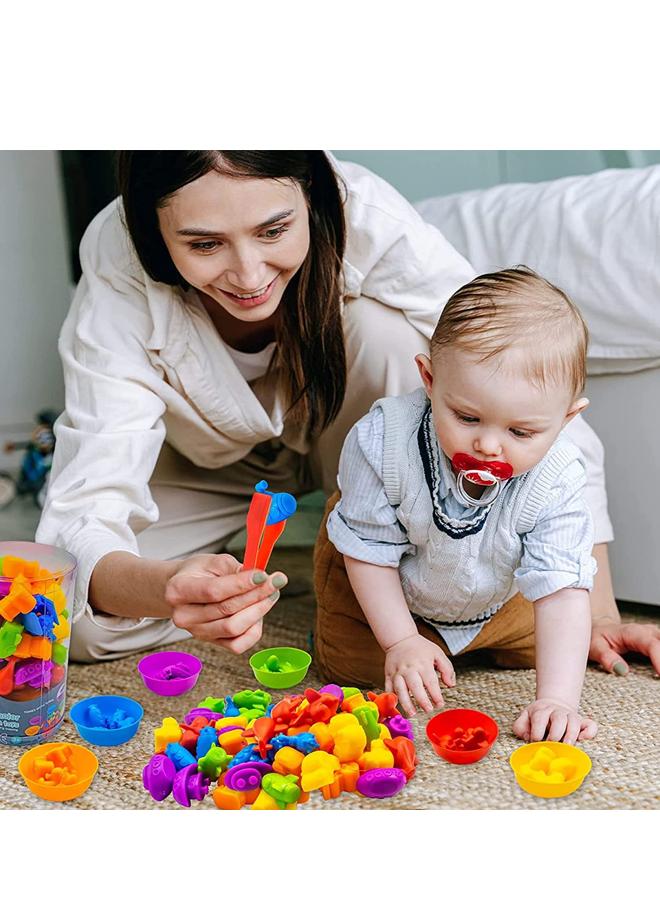 EHOME Children's early childhood counting toys, color sorting toys, color sorting and sensory training - Image 3