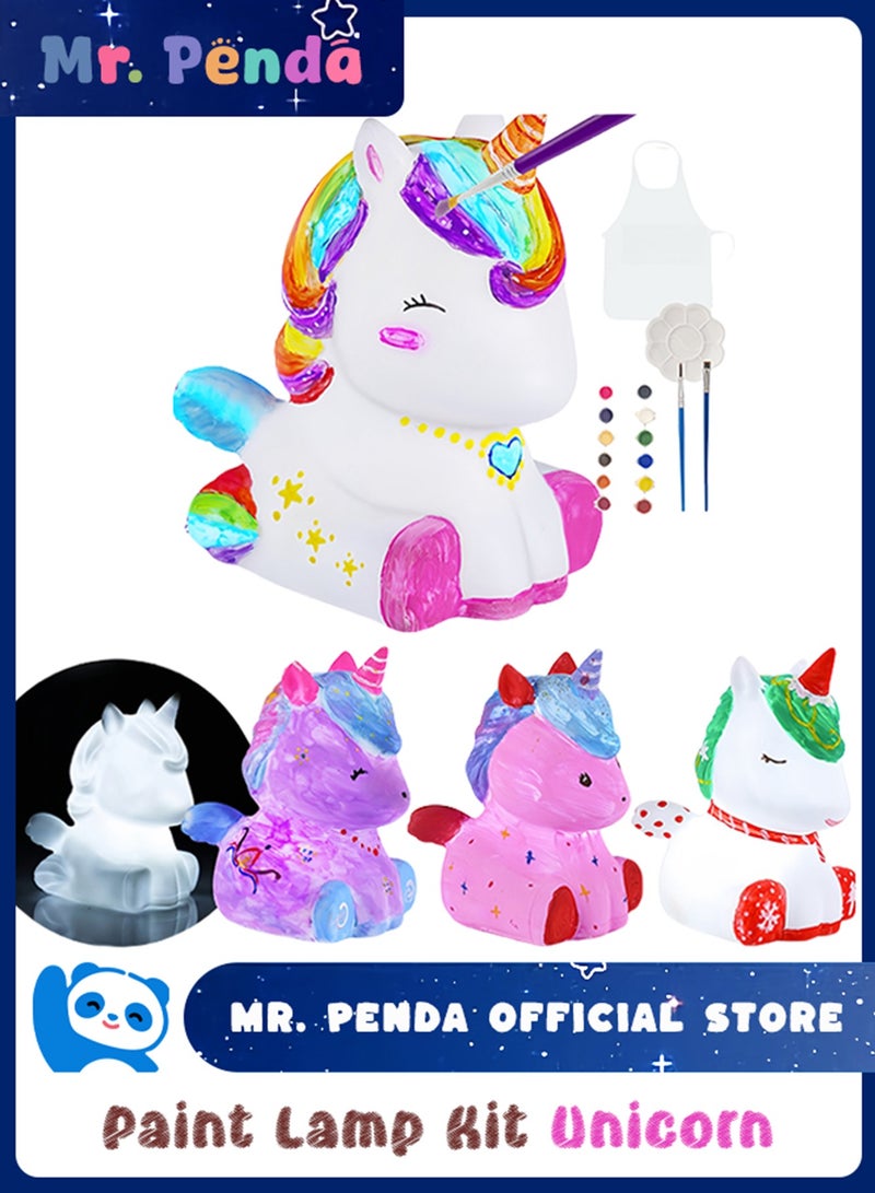 Mr. Penda Paint Own Unicorn Lamp Kit, Art Supplies Arts and Crafts Kit, Painting Kit for Kids, Unicorn Toys for Boys Girls and Kids, Girls Boy Birthday Gift - Image 1
