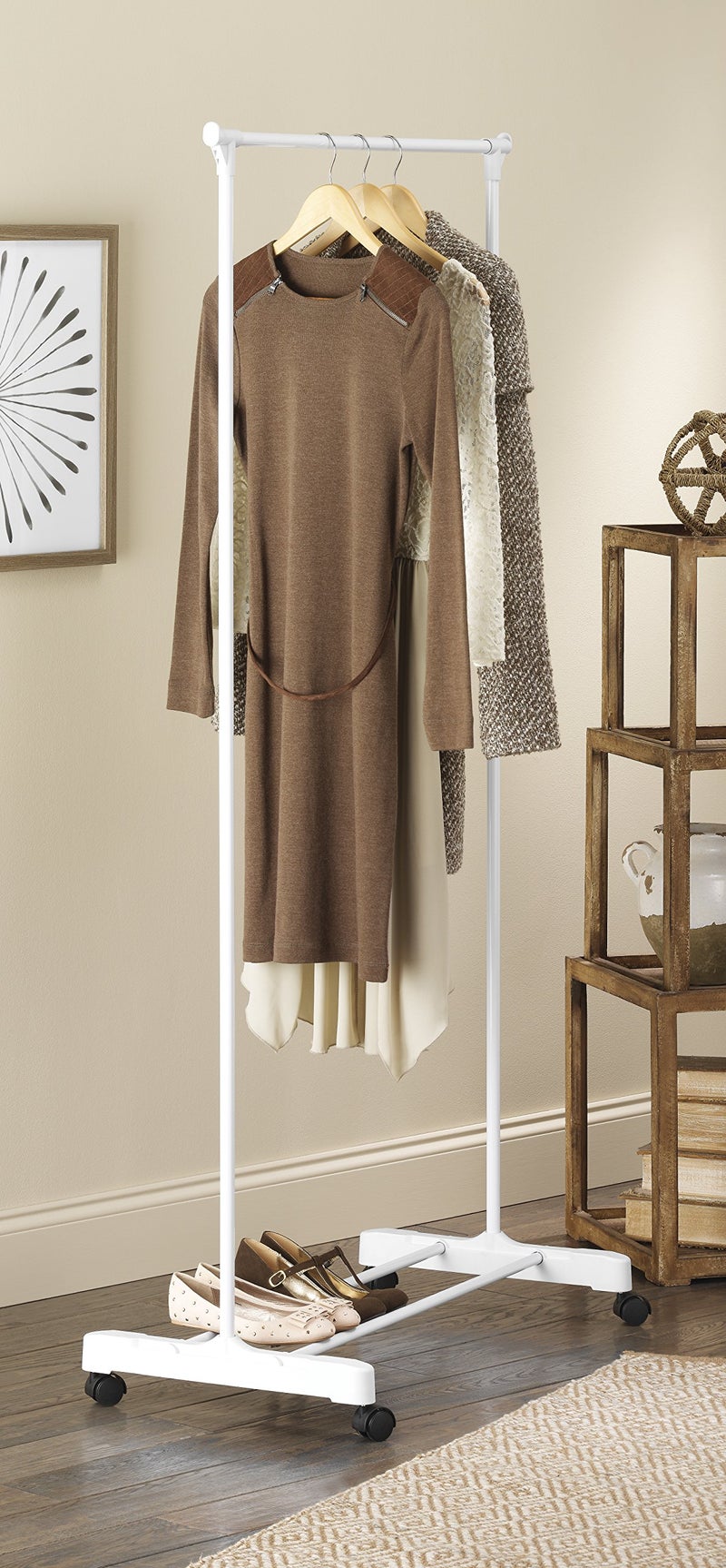 Whitmor Rolling Garment Rack White, STORAGE - Image 2