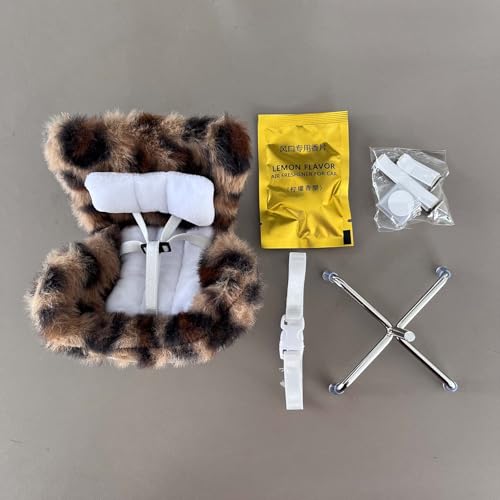 Car DecorationsCar Seat for Dolls with Soft Furry CushionHave a Seat Clips onto Car Air Vent Includes Seat Leg for Desktop Display Leopard - Image 5
