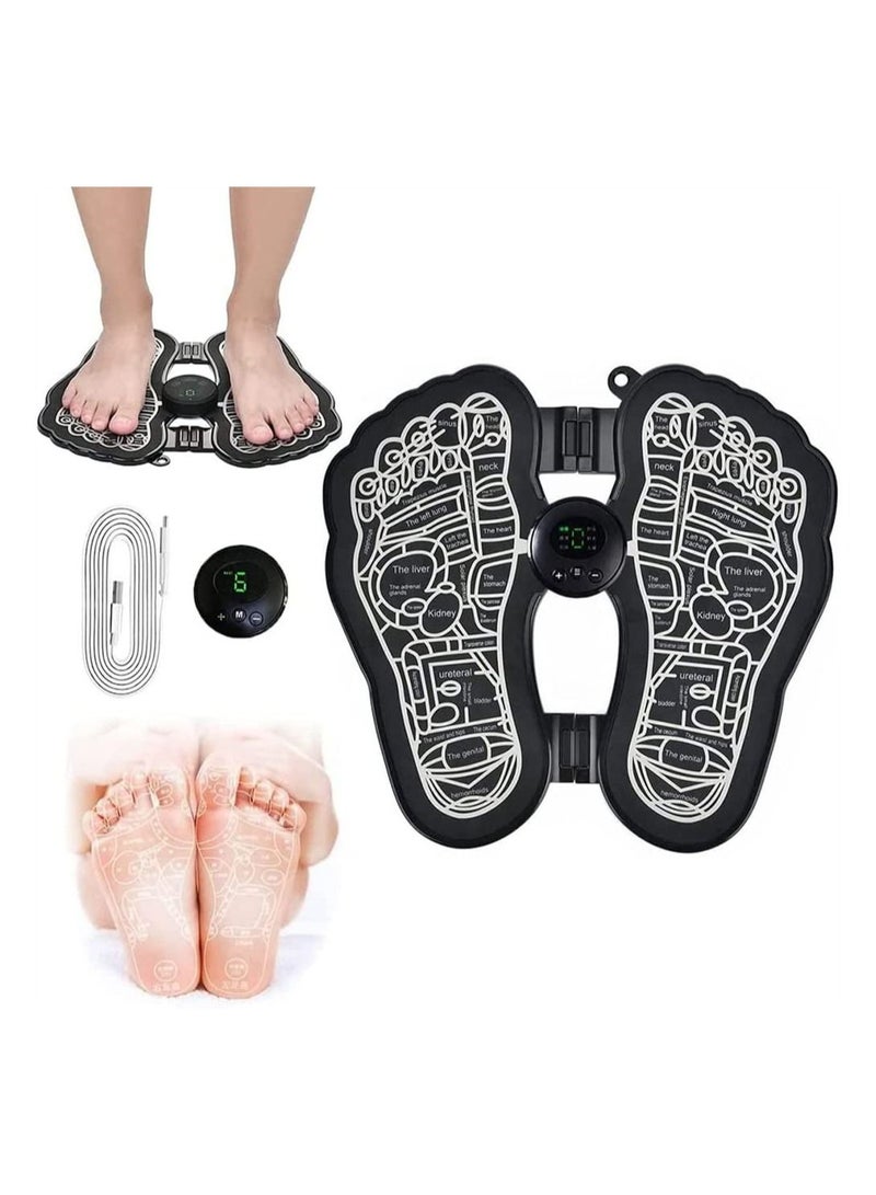 Y&D Electric Foot Massager, Massager Mat EMS Stimulator USB Rechargeable Foldable Massage pad for Relief Muscle Pain, Tired Legs Feet  - Image 2