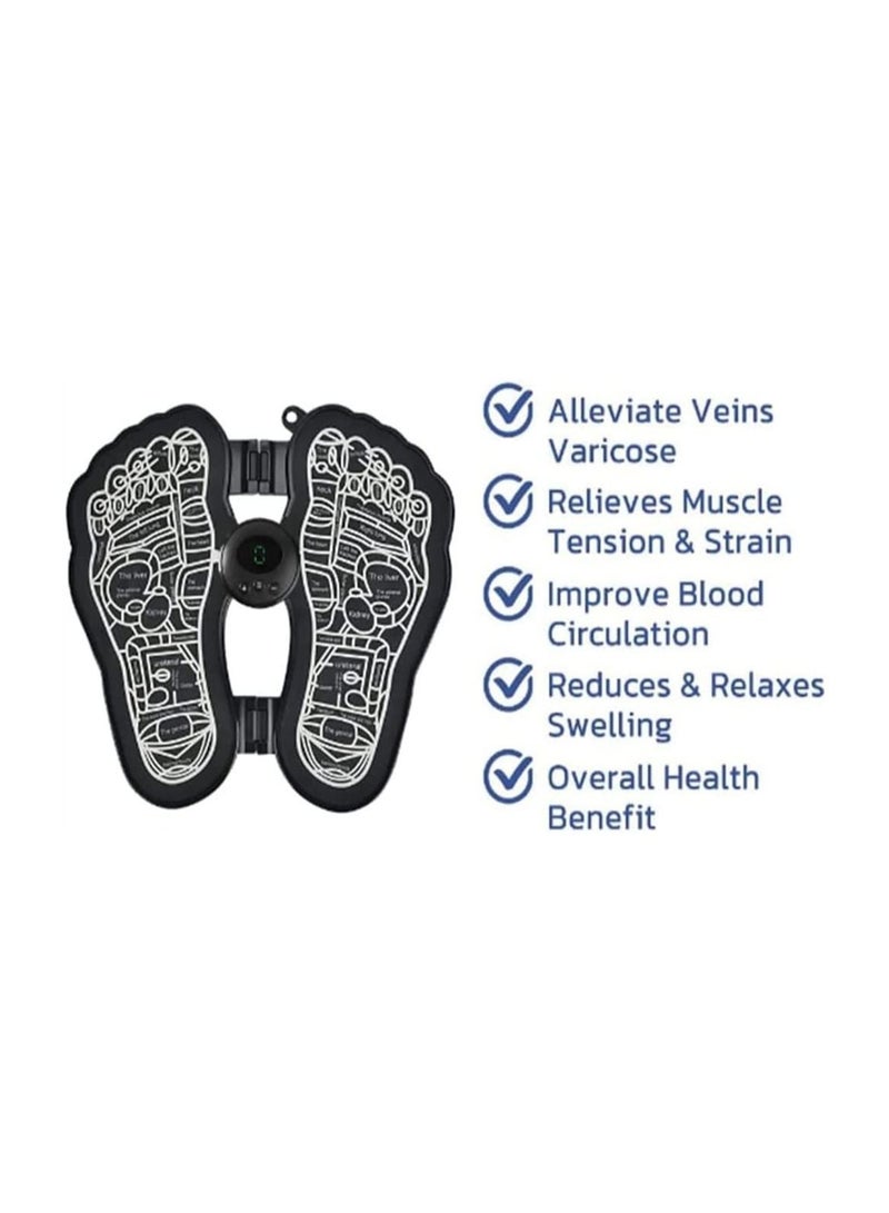 Y&D Electric Foot Massager, Massager Mat EMS Stimulator USB Rechargeable Foldable Massage pad for Relief Muscle Pain, Tired Legs Feet  - Image 4