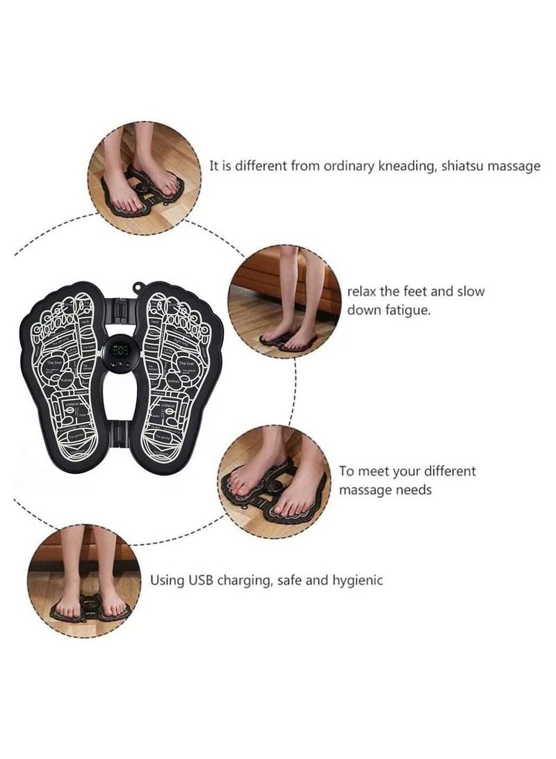 Y&D Electric Foot Massager, Massager Mat EMS Stimulator USB Rechargeable Foldable Massage pad for Relief Muscle Pain, Tired Legs Feet  - Image 3
