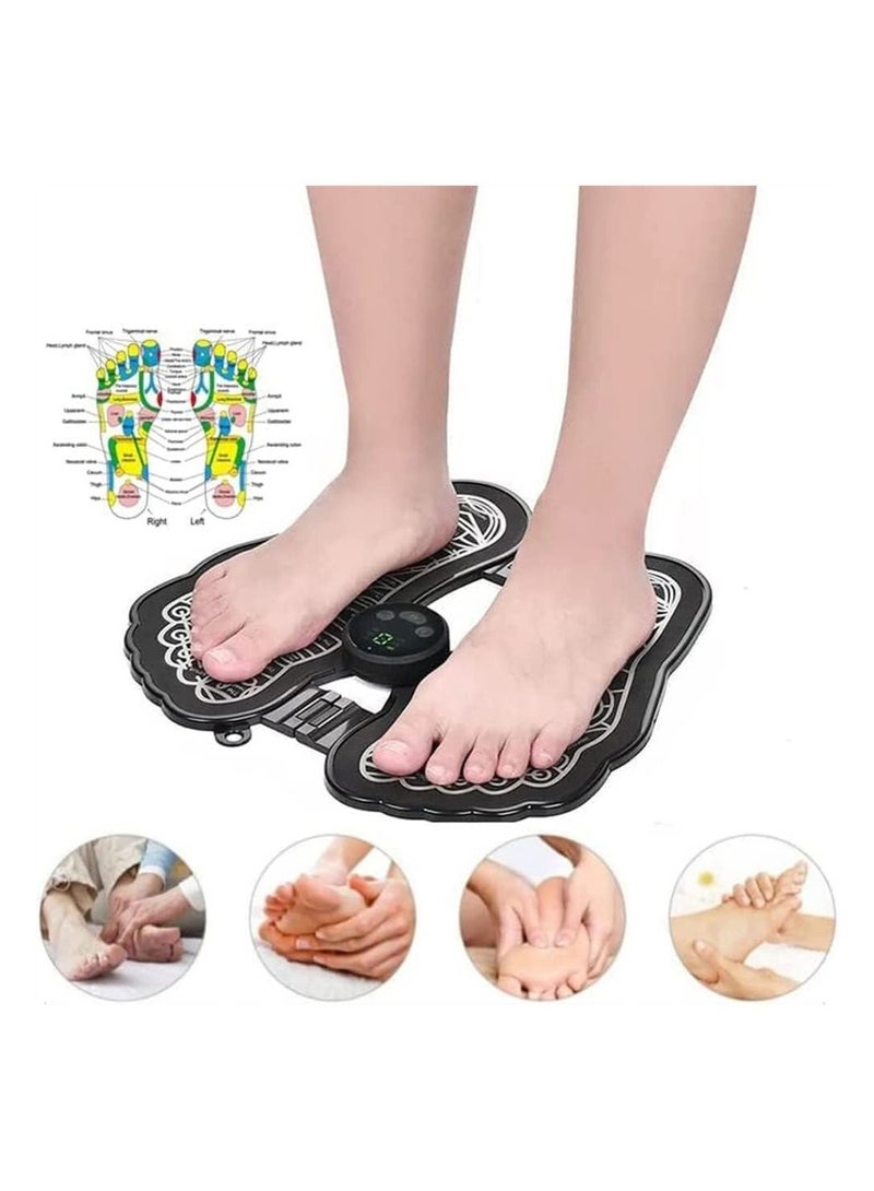 Y&D Electric Foot Massager, Massager Mat EMS Stimulator USB Rechargeable Foldable Massage pad for Relief Muscle Pain, Tired Legs Feet  - Image 1