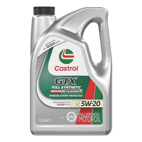 Castrol GTX Full Synthetic High Mileage 5W20 Motor Oil 5 Quart - Image 1
