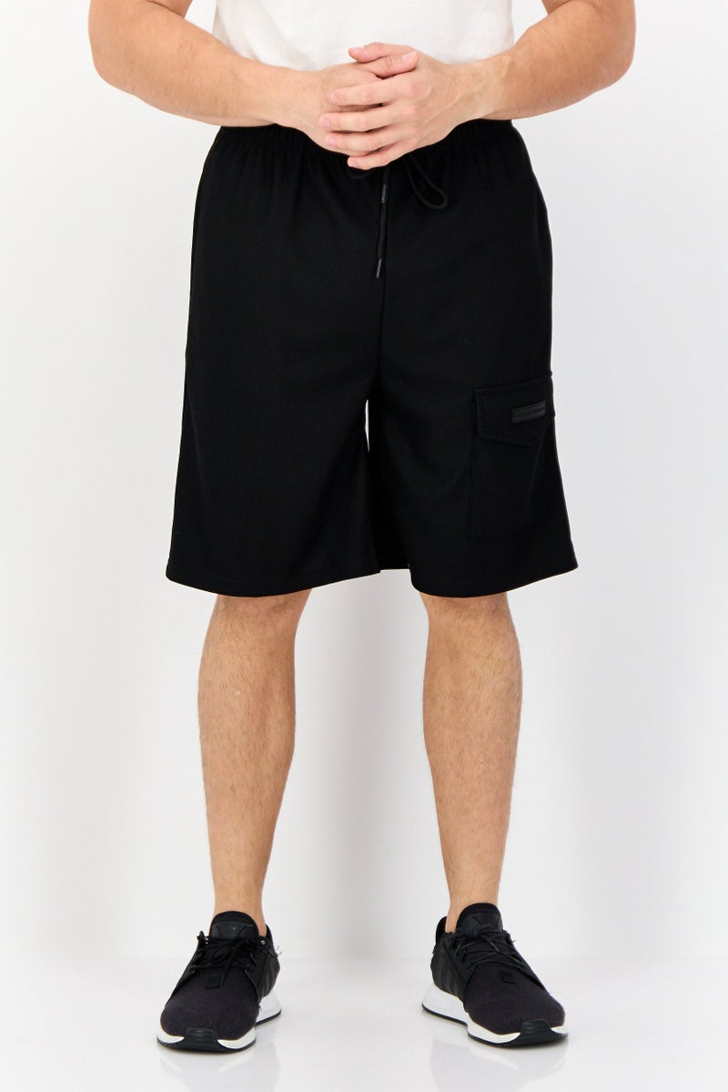 Core Elements Men Brand Logo Basic Shorts, Black - Image 1