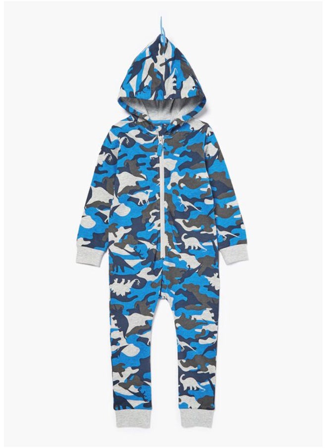 Matalan Boys Camo Dinosaur Jersey Onesie 