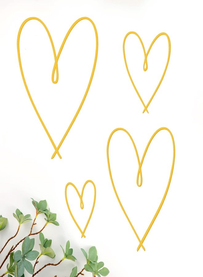 Pangda 4 Pieces Metal Heart Wall Art Decor Love Heart Wall Sign Ornaments for Bedroom Living Room Decoration(Gold) - Image 1