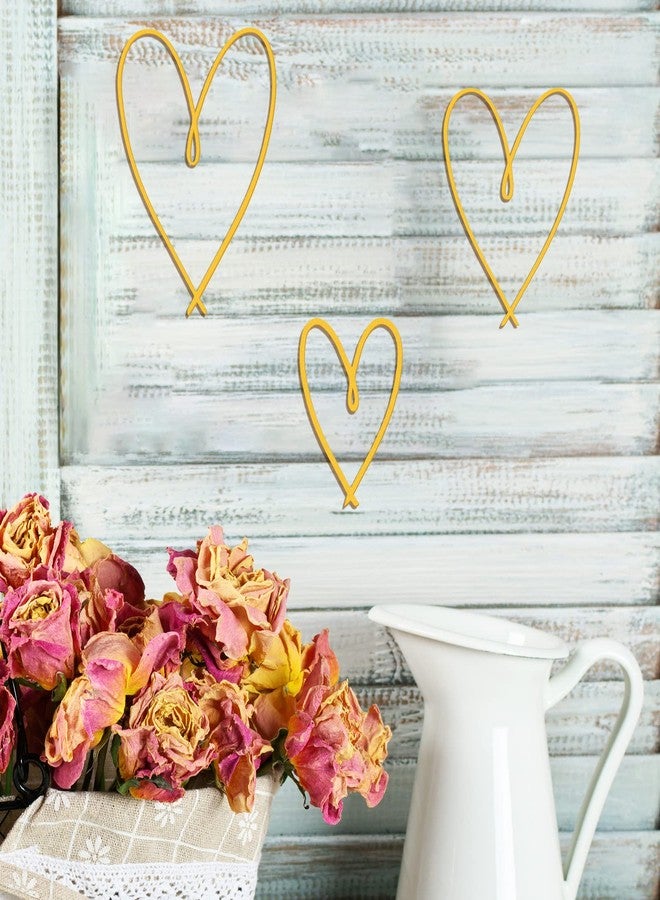 Pangda 4 Pieces Metal Heart Wall Art Decor Love Heart Wall Sign Ornaments for Bedroom Living Room Decoration(Gold) - Image 5