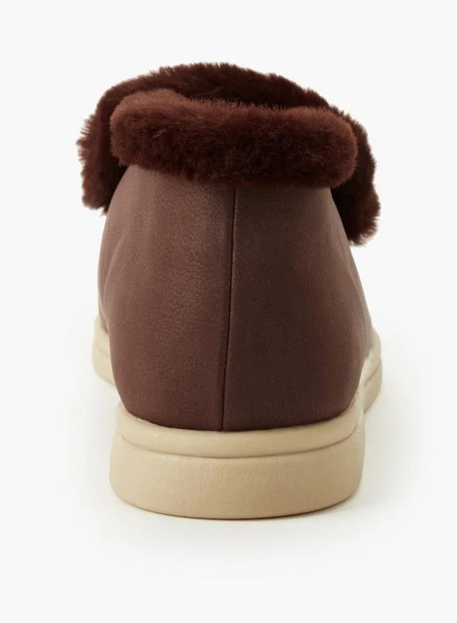 Renzo Ruganni BROWN Women Faux Fur Slip-On Loafers for Women | Best Price UAE