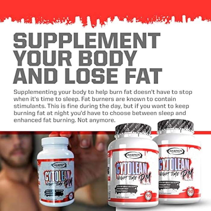 Gaspari Nutrition Cytolean PM: Nighttime Fat Burner with Melatonin Sleep Support, Stress Reduction, Stimulant Free, Vegan Friendly (90 Capsules) - Image 5