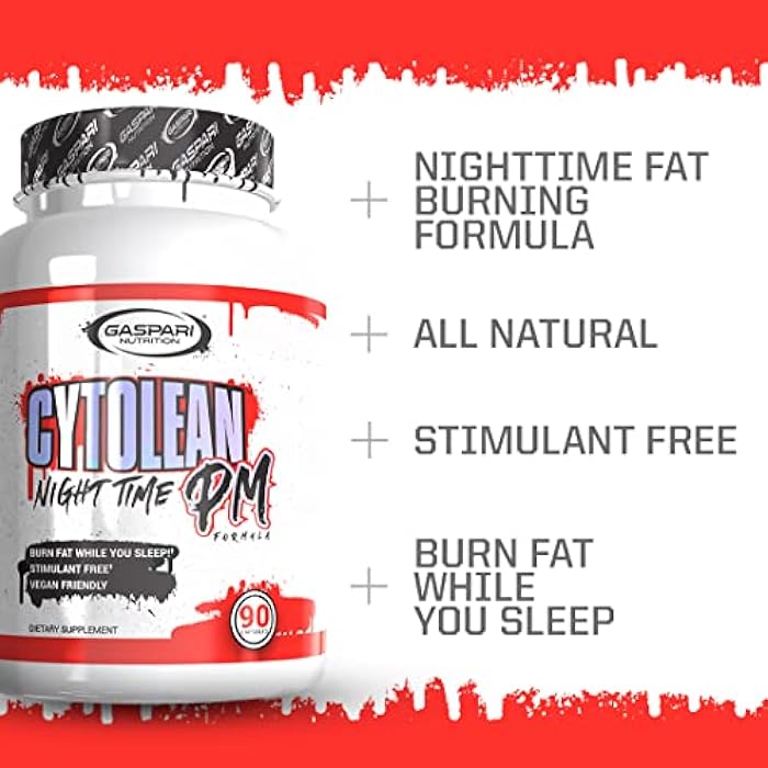 Gaspari Nutrition Cytolean PM: Nighttime Fat Burner with Melatonin Sleep Support, Stress Reduction, Stimulant Free, Vegan Friendly (90 Capsules) - Image 4