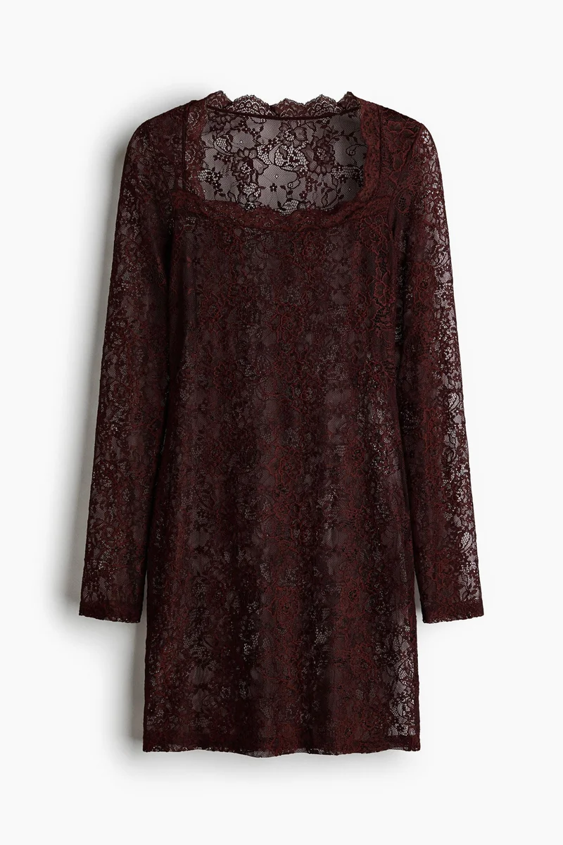 H&M  Square-neck lace dress for Women | Best Price UAE