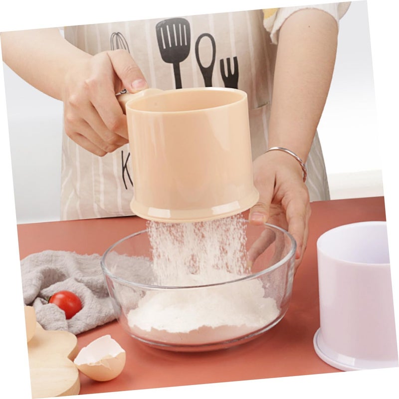 Handheld Flour Sifter With Control Cover Fine Mesh For Baking Powdered Sugar Cocoa - Image 3