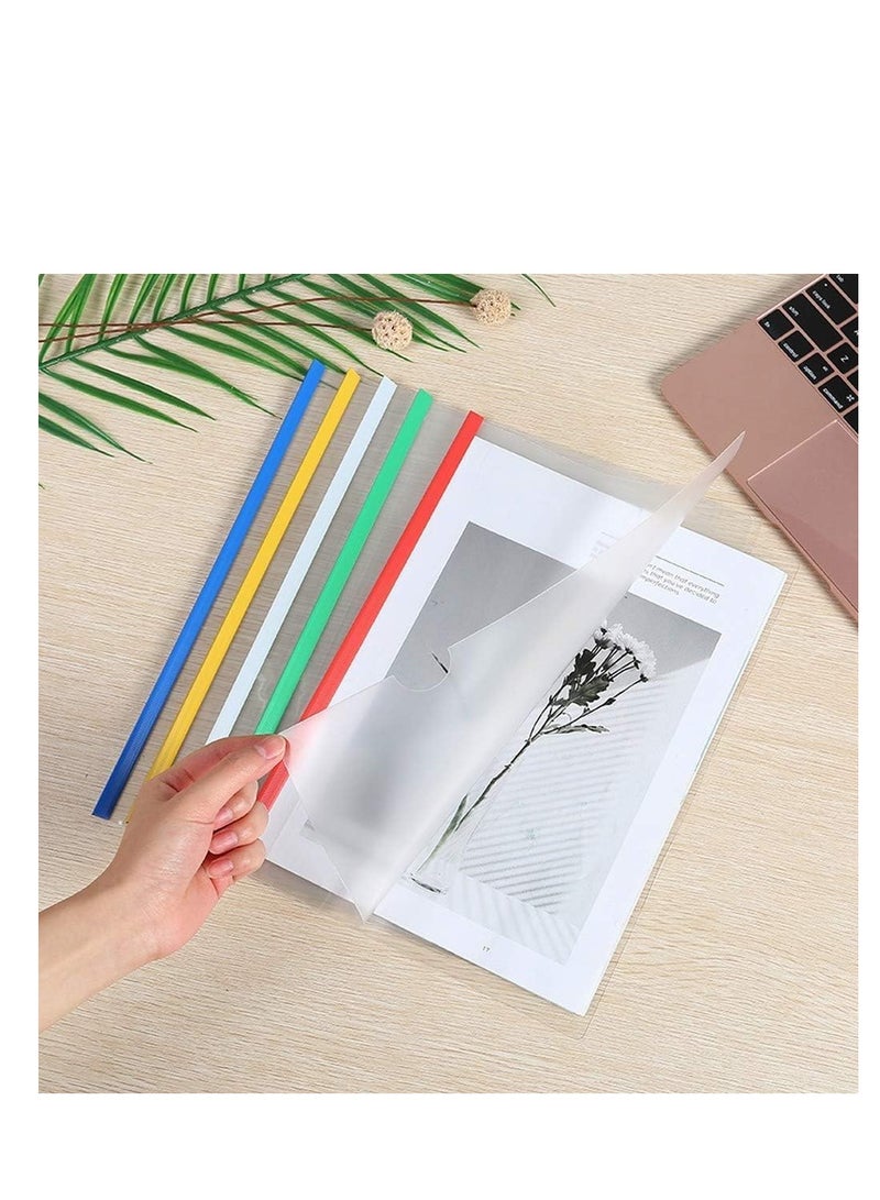 Terabyte A4 Sliding Bar Folder Report Covers (Holds Upto 40 Sheets), Slide Bar File Folders, Report Cover with Clip Resume Presentation File Folders for School And Office - Value Pack Of 5 - Image 2