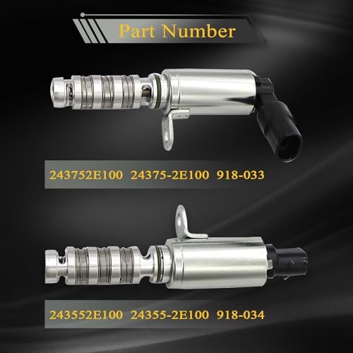 NLQR Intake and Exhaust Camshaft Position Actuator VVT Solenoid Valve Kit Fit for Hyundai Elantra Tucson Veloster Fit for Kia Forte Koup Optima Soul 1.8L 2.0L 2012-2023 Replace 24375-2E100 24355-2E100 - Image 3