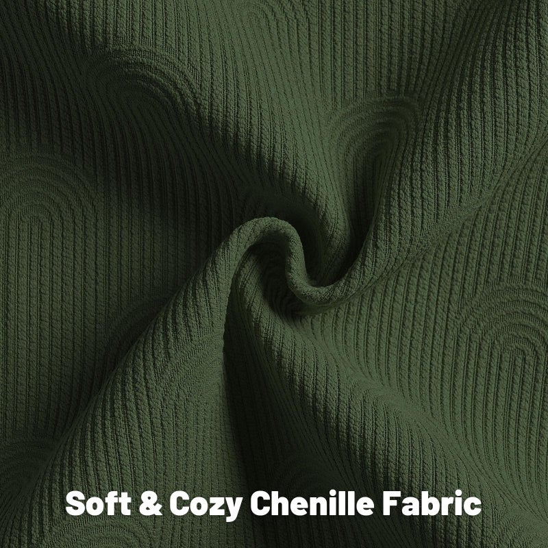 FUTEI Dark Green Chenille Decorative Throw Pillow Covers 18x18 Inch Set of 2,Soft Cozy Striped Geometric Patterns Cushion Cases,Modern Home Decor for Couch Bed Living Room - Image 2