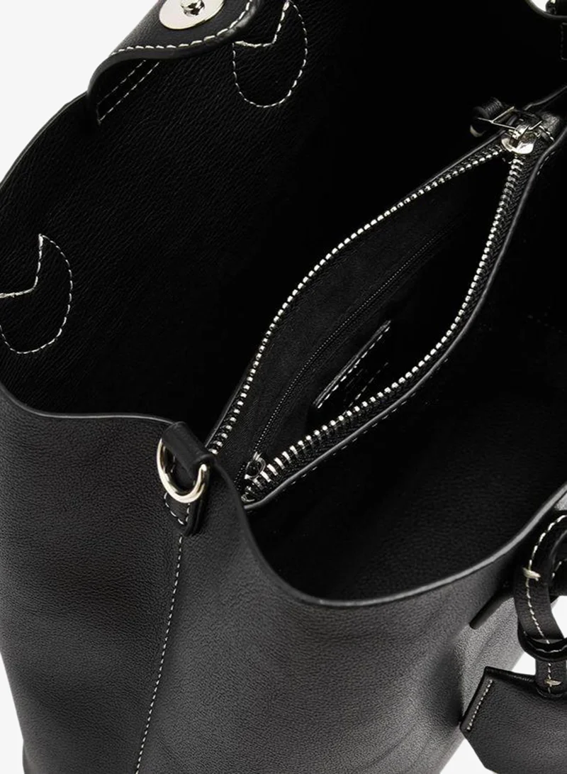 Parfois Black Tote Bag With Handle And Crossbody Bag for Women | Best Price UAE